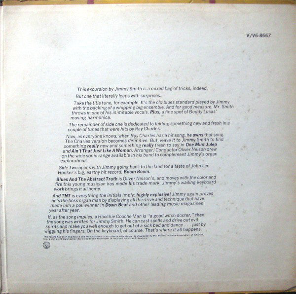 Jimmy Smith  Arranged And Conducted By Oliver Nelson : Hoochie Cooche Man (LP, Album, Dee)