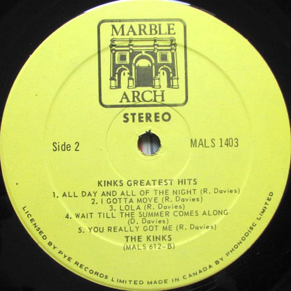 The Kinks : Kinks Greatest Hits (LP, Comp, RE, Par)