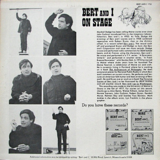 Marshall Dodge : Bert And I ... On Stage (LP, Album, Mono)