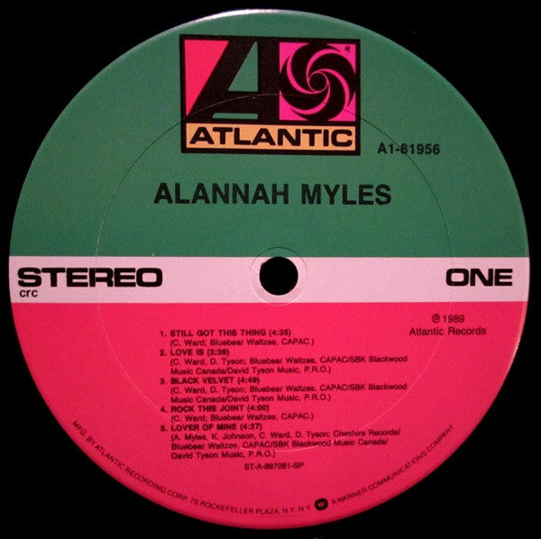 Alannah Myles : Alannah Myles (LP, Album, Club, Car)