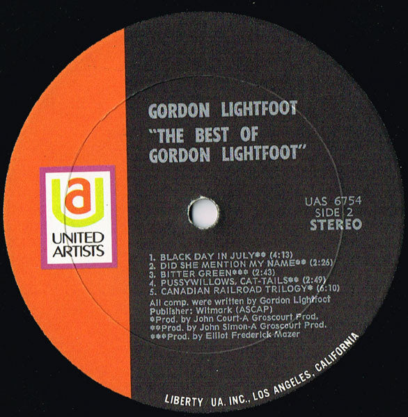 Gordon Lightfoot : The Best Of Gordon Lightfoot (LP, Comp, All)