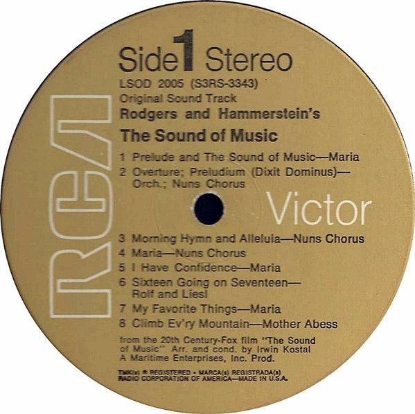 Rodgers And Hammerstein* / Julie Andrews, Christopher Plummer, Irwin Kostal : The Sound Of Music (An Original Soundtrack Recording) (LP, Album, RE, Gat)