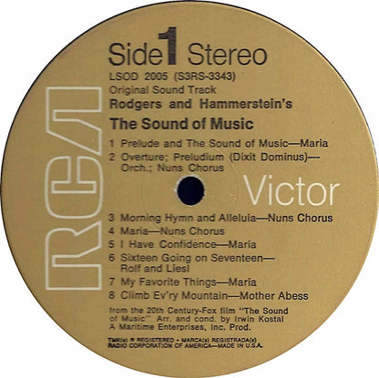 Rodgers And Hammerstein* / Julie Andrews, Christopher Plummer, Irwin Kostal : The Sound Of Music (An Original Soundtrack Recording) (LP, Album, RE, Gat)
