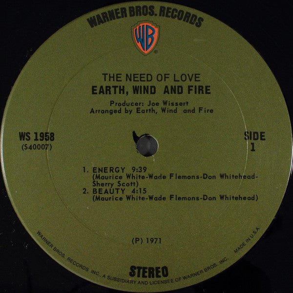 Earth, Wind And Fire* : The Need Of Love (LP, Album, Pit)