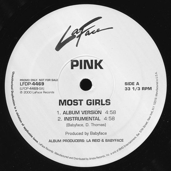 PINK* : Most Girls (12", Single, Promo)
