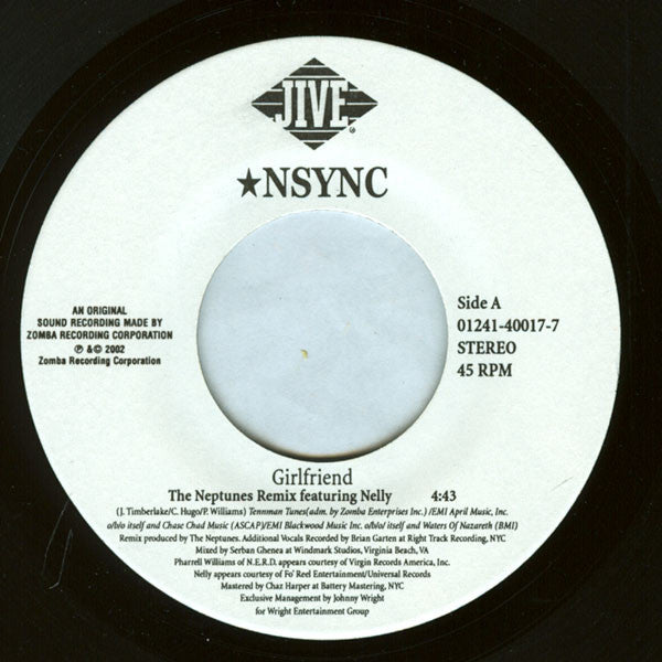*NSYNC Feat. Nelly : Girlfriend (The Neptunes Remix) (7")