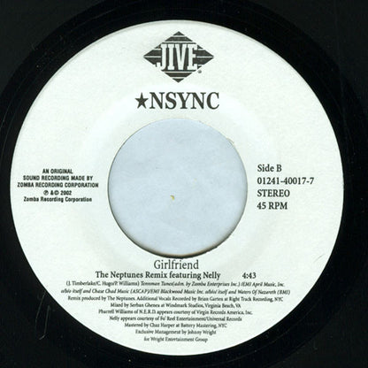 *NSYNC Feat. Nelly : Girlfriend (The Neptunes Remix) (7")
