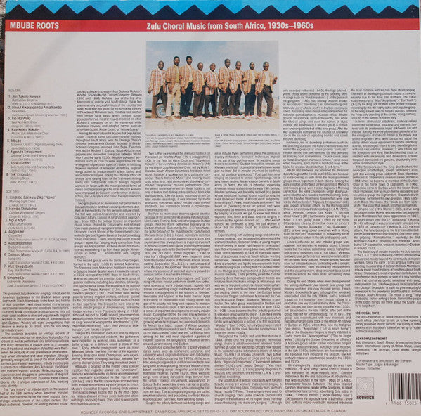 Various : Mbube Roots: Zulu Choral Music From South Africa, 1930s-1960s (LP, Comp)