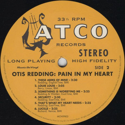 Otis Redding : Pain In My Heart (LP, Album, RE, 180)
