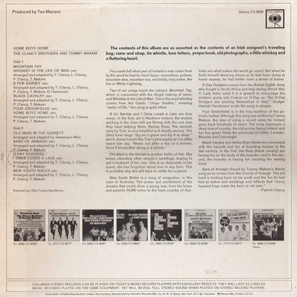 The Clancy Brothers & Tommy Makem : Home Boys Home (LP, Album)