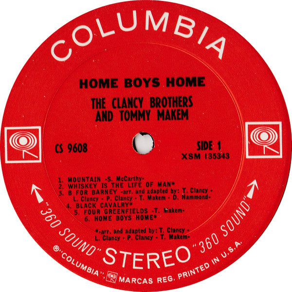 The Clancy Brothers & Tommy Makem : Home Boys Home (LP, Album)