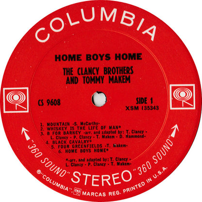 The Clancy Brothers & Tommy Makem : Home Boys Home (LP, Album)