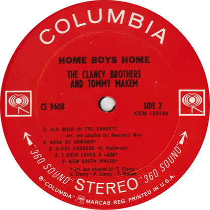 The Clancy Brothers & Tommy Makem : Home Boys Home (LP, Album)