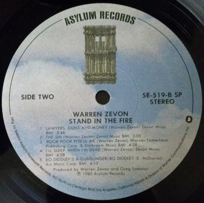 Warren Zevon : Stand In The Fire (LP, Album, Spe)