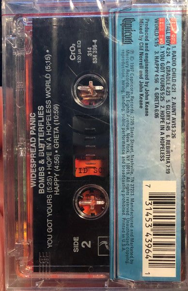 Widespread Panic : Bombs & Butterflies (Cass, Album, CrO)