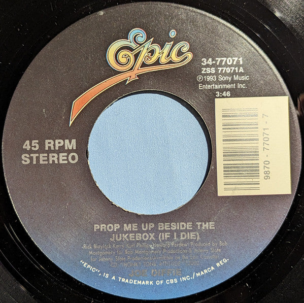 Joe Diffie : Prop Me Up Beside The Juke Box (If I Die) (7", Single)