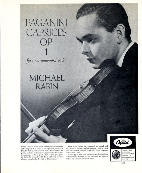Niccolo Paganini*, Michael Rabin : Caprices, Op. 1 For Unaccompanied Violin (2xLP + Box)