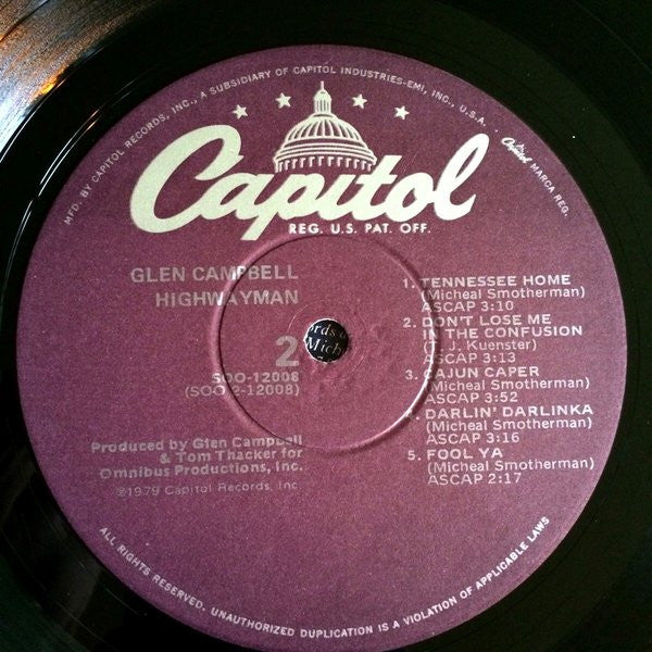 Glen Campbell : Highwayman (LP, Album)