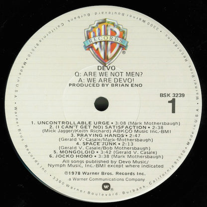 Devo : Q: Are We Not Men? A: We Are Devo! (LP, Album, Los)
