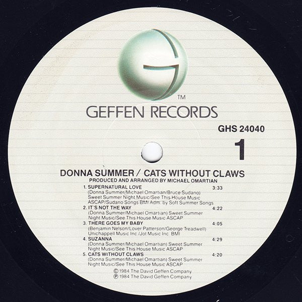 Donna Summer : Cats Without Claws (LP, Album, Ltd, Promo, Qui)