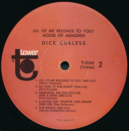 Dick Curless : All Of Me Belongs To You (LP, Album, Mono)