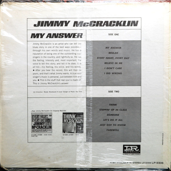 Jimmy McCracklin : My Answer (LP, Album, Mono)