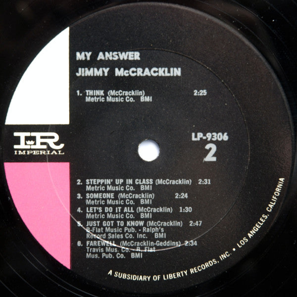 Jimmy McCracklin : My Answer (LP, Album, Mono)