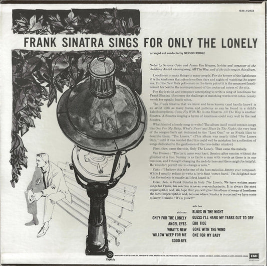 Frank Sinatra : Frank Sinatra Sings For Only The Lonely (LP, Album, RE)