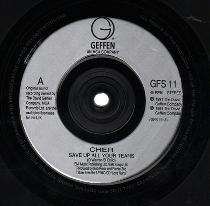 Cher : Save Up All Your Tears (7", Single, Sli)