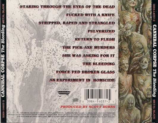 Cannibal Corpse : The Bleeding (CD, Album, RE)