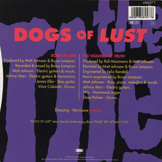 The The : Dogs Of Lust (7", Single, Pin)