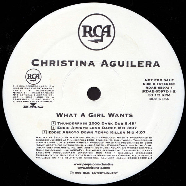 Christina Aguilera : What A Girl Wants (12", Promo)
