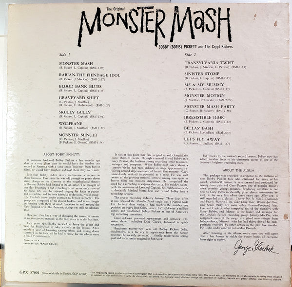 Bobby (Boris) Pickett And The Crypt-Kickers : The Original Monster Mash (LP, Album, Mono)