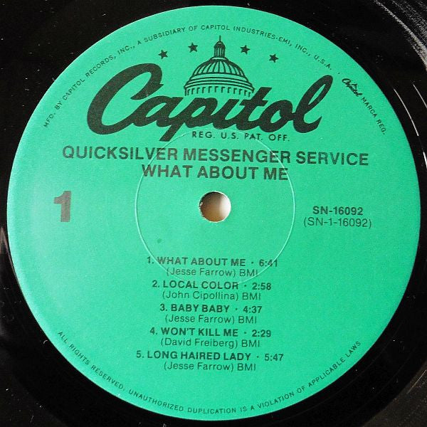 Quicksilver* : What About Me (LP, Album, RE, Jac)
