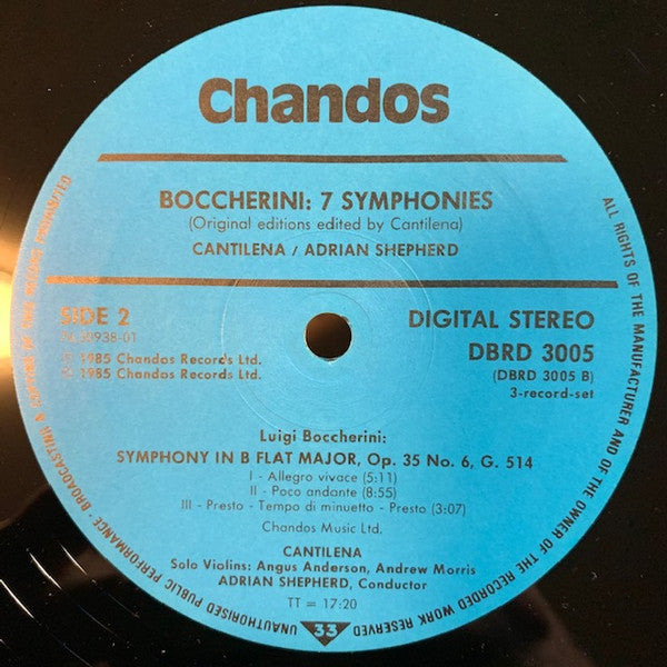 Boccherini*, Cantilena, Adrian Shepherd : Seven Symphonies (Box + 3xLP)
