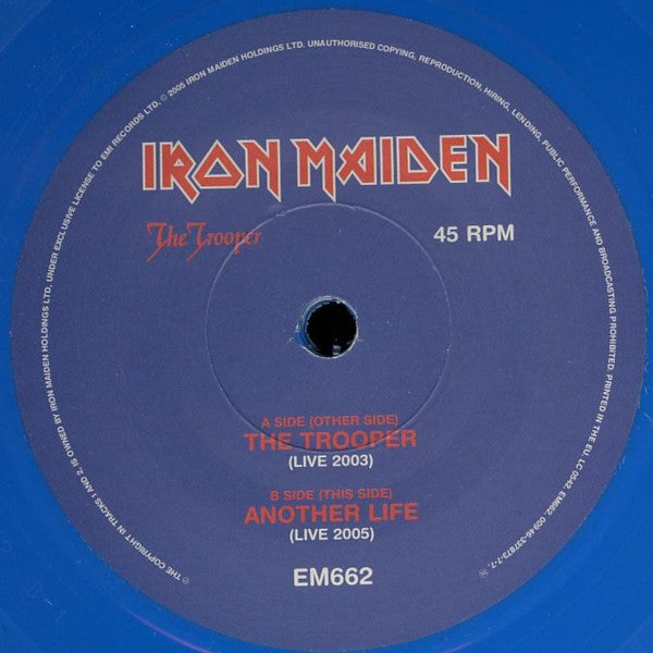 Iron Maiden : The Trooper (7", Single, Ltd, Blu)