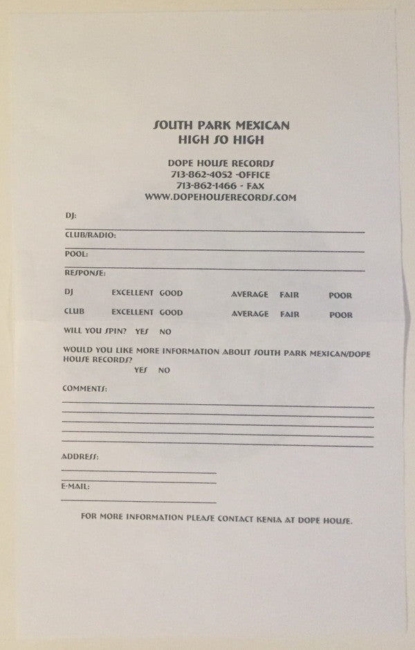 SPM* : High So High / Wiggy Wiggy (12")