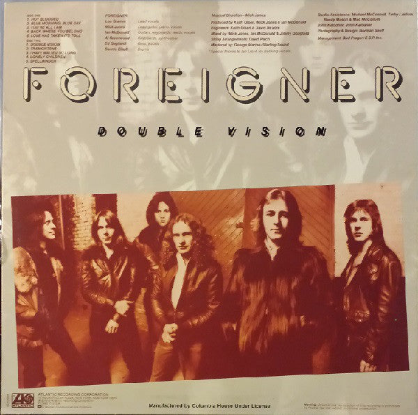 Foreigner : Double Vision (LP, Album, Club, PR )