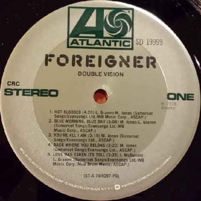Foreigner : Double Vision (LP, Album, Club, PR )