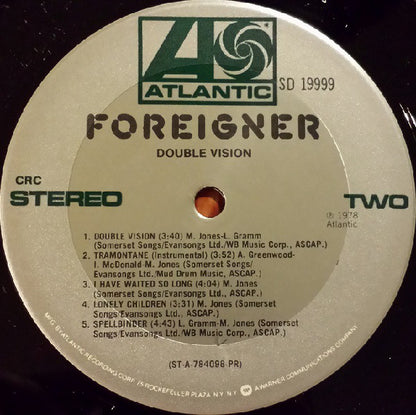 Foreigner : Double Vision (LP, Album, Club, PR )