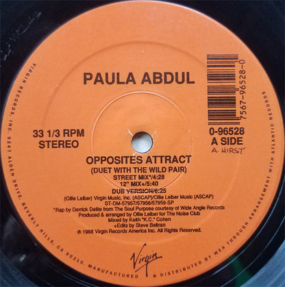 Paula Abdul : Opposites Attract (12")