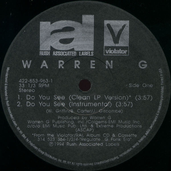 Warren G : Do You See (12", Single)