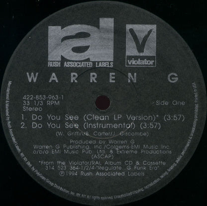 Warren G : Do You See (12", Single)
