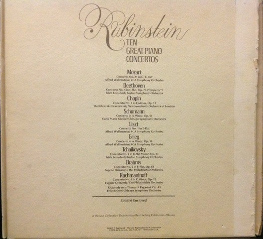 Arthur Rubinstein : Ten Great Piano Concertos (7xLP, Comp + Box)