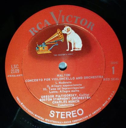 Walton*, Bloch*, Piatigorsky*, Boston Symphony* ∙ Munch* : Cello Concerto / Schelomo (LP)
