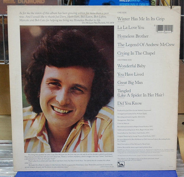 Don McLean : Homeless Brother (LP, Album, RE)