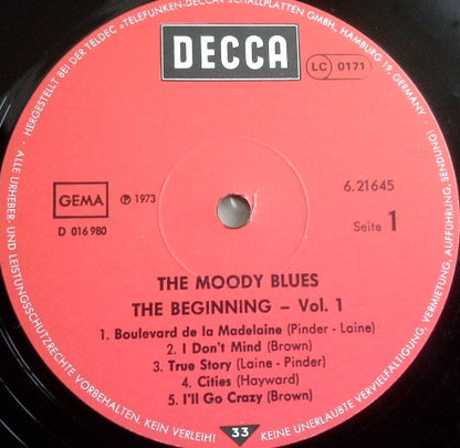The Moody Blues : The Beginning Vol. 1 (LP, Comp, RE)