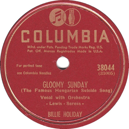 Billie Holiday : Gloomy Sunday (The Famous Hungarian Suicide Song) / Night And Day (Shellac, 10", RE, Kin)