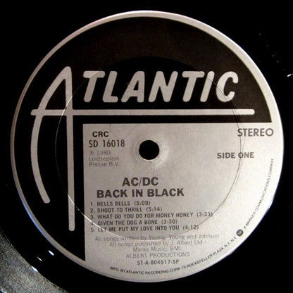AC/DC : Back In Black (LP, Album, Club, San)