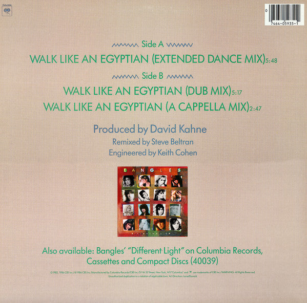 Bangles : Walk Like An Egyptian (12", Single)